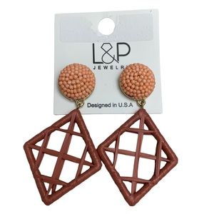 Beaded Geometric Earrings